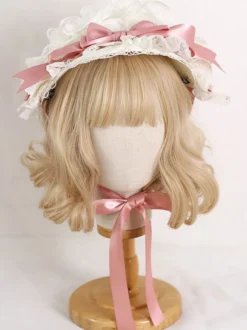 ROCOCO Style Lolita Hat Purple Lace Ruffles Bows Accessoire Polyester Lolita Accessoires