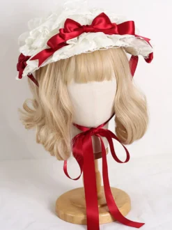 ROCOCO Style Lolita Hat Purple Lace Ruffles Bows Accessoire Polyester Lolita Accessoires