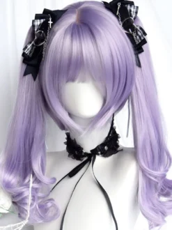 ROCOCO Style Lolita Perruques Violet Longue Fibre Résistant À La Chaleur Accessoires Lolita