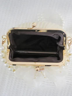 ROCOCO Style Sac Lolita Noeud Noir Strass Perles Accessoire Polyester Lolita Accessoires