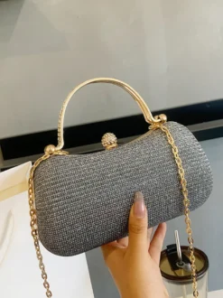 Sac à bandoulière avec serrure en strass sac à main de fête exquis avec chaîne pour femmes 2026