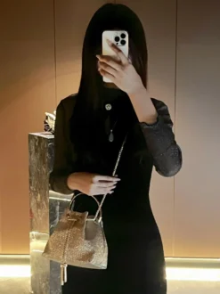 Sac bandoulière de mariée en forme de coquillage irrégulière entièrement orné de strass pochette de soirée rigide avec chaîne amovible