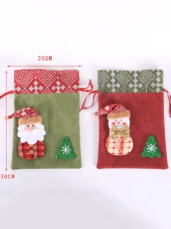 Sac cadeau de Noël vert chasseur Fibre de polyester Accessoires de vacances de Noël