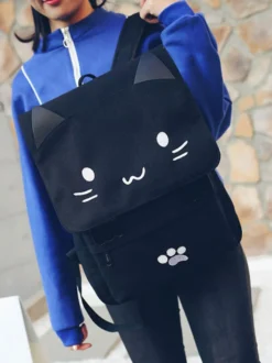 Sac à dos décontracté Lolita Sac à main mignon chat noir Déguisements Halloween
