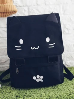 Sac à dos décontracté Lolita Sac à main mignon chat noir Déguisements Halloween