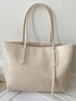 Sac fourre-tout à motif crocodile en similicuir grande capacité pour femme 2026