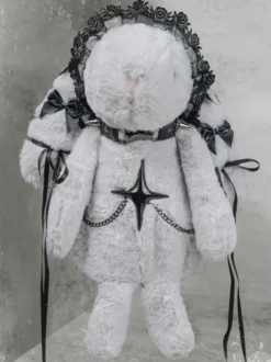 Sac gothique Lolita avec nœuds en Spandex blanc sac à bandoulière en dentelle et fibre de Polyester accessoires Lolita