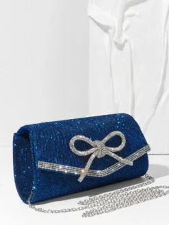Sac à main à bandoulière en tissu plissé amovible avec chaîne idéal pour les fêtes et les occasions spéciales.