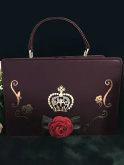 Sac à main classique Lolita Sac à main en strass avec fleurs Déguisements Halloween