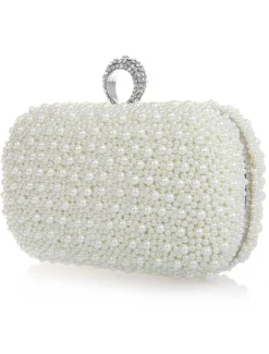 Sac à main de mariage rose clair sac à main perles paillettes en alliage
