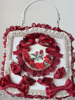Sac à main en cuir PU vert clair avec nœuds appliqués sac à main en cuir PU accessoires Lolita