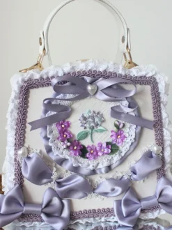 Sac à main en cuir PU vert clair avec nœuds appliqués sac à main en cuir PU accessoires Lolita