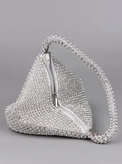 Sac à main mariage argent brillante