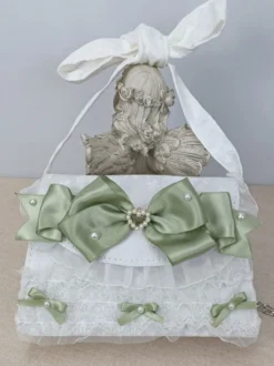 Sac à main ROCOCO Style Lolita camée rose chaînes en cuir PU volants arc sac à main accessoires Lolita