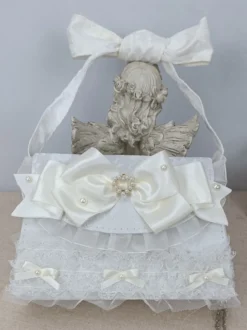 Sac à main ROCOCO Style Lolita camée rose chaînes en cuir PU volants arc sac à main accessoires Lolita