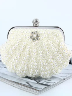 Sac à Main 1920s Accessoire de Robe Flapper Avec Chaîne Faux Perle Déguisement Rétro