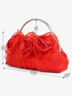 Sacs à main de mariage Accessoires de mariage Pochette de soirée Fleurs plissées