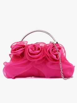 Sacs à main de mariage Accessoires de mariage Pochette de soirée Fleurs plissées