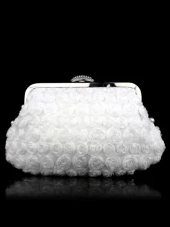 Sacs à main de mariage Accessoires de mariage Sac à main de mariée Fleurs plissées
