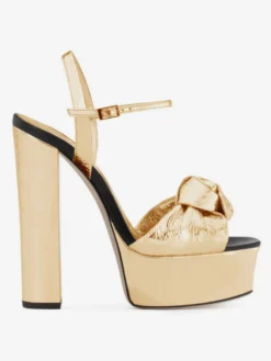 Sandales avec Plateforme à Talons Hauts avec Bout Ouvert Unicolore