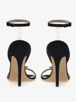 Sandales à bride cheville en daim bout ouvert talons hauts chaussures habillées
