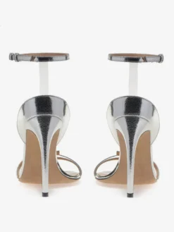 Sandales à bride cheville en daim bout ouvert talons hauts chaussures habillées