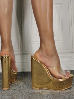 Sandales compensées transparent Chaussures femme