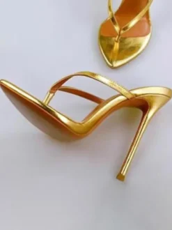 Sandales de plage jaunes à talons hauts pour femmes