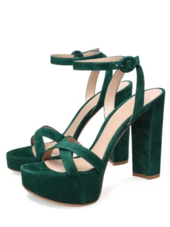 Sandales de Soirée à Talons Hauts avec Bout Ouvert Femme Unicolore
