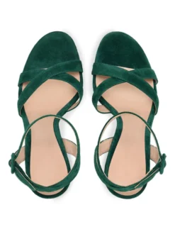 Sandales de Soirée à Talons Hauts avec Bout Ouvert Femme Unicolore