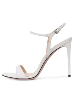 Sandales de Soirée à Talons Hauts avec Bout Ouvert Femme Unicolore