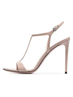 Sandales de Soirée à Talons Hauts avec Bout Ouvert Femme Unicolore