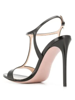 Sandales de Soirée à Talons Hauts avec Bout Ouvert Femme Unicolore