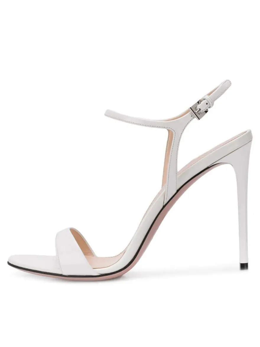 Sandales de Soirée à Talons Hauts avec Bout Ouvert Femme Unicolore