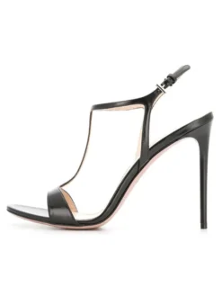 Sandales de Soirée à Talons Hauts avec Bout Ouvert Femme Unicolore