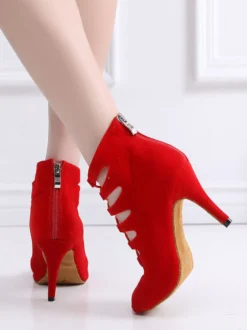 Sandales Eté à Talons Hauts Femme avec Bout Ouvert à Lacets Unicolore