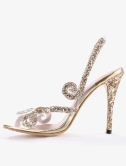 Sandales femme talon haut argent