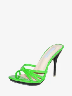 Sandales femme talon haut Mules noir en PU