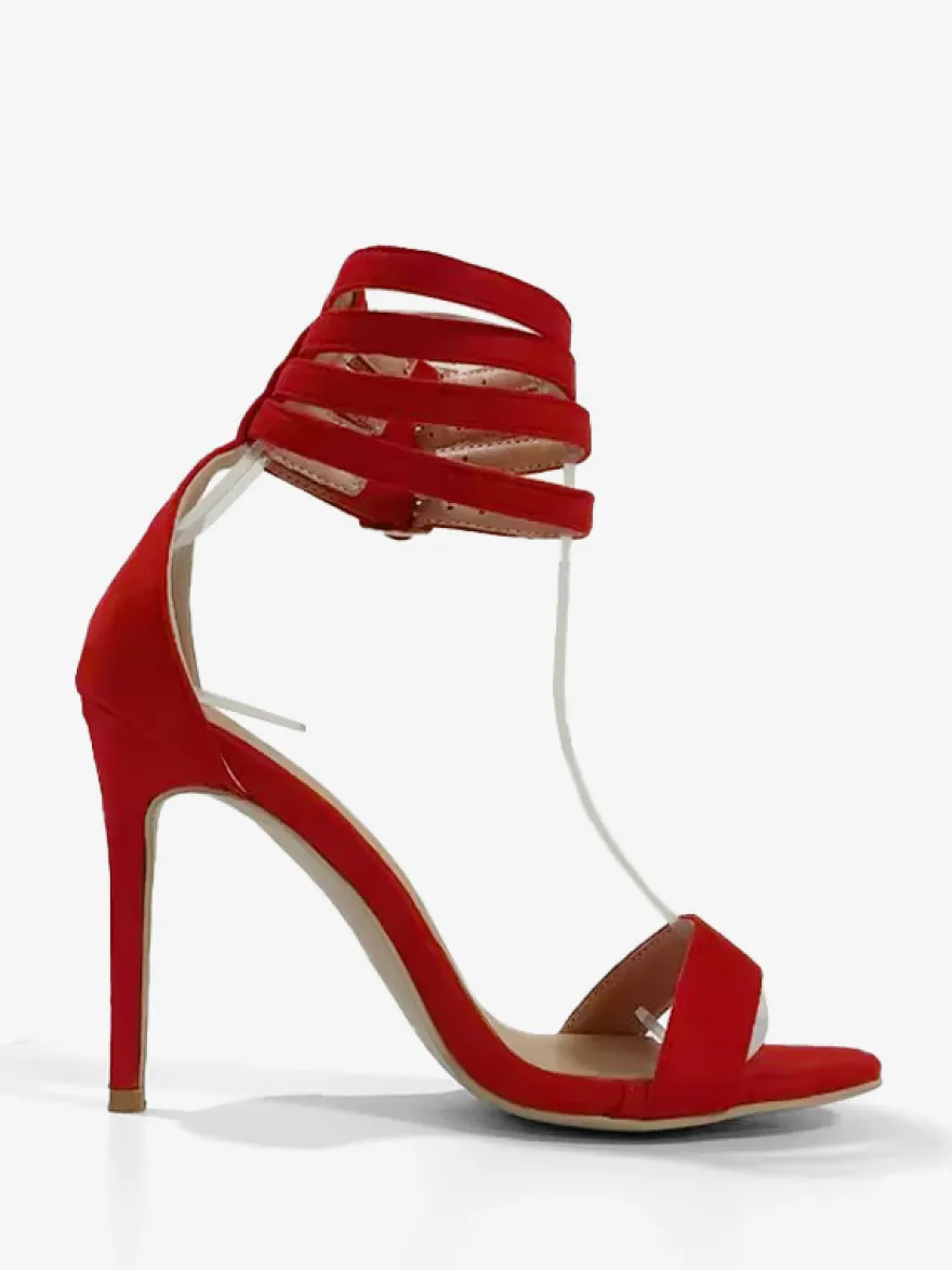 Sandales femme à talon haut rouge sandales boîte de nuit
