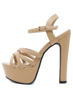 Sandales femme à talon noir plateforme talon épais
