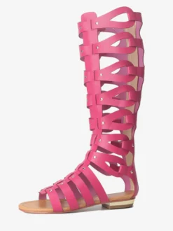 Sandales gladiateur en vogue en Synthétique unicolore Talon plat