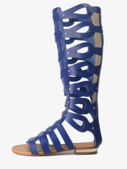 Sandales gladiateur en vogue en Synthétique unicolore Talon plat
