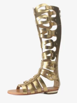 Sandales gladiateur en vogue en Synthétique unicolore Talon plat