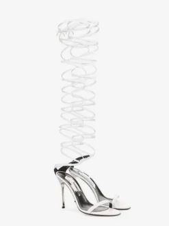 Sandales gladiateur noires pour femmes bout ouvert talons ornés de strass lacets chaussures de soirée