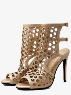 Sandales gladiateur pour femmes sandales à bout ouvert avec découpe et boucle.