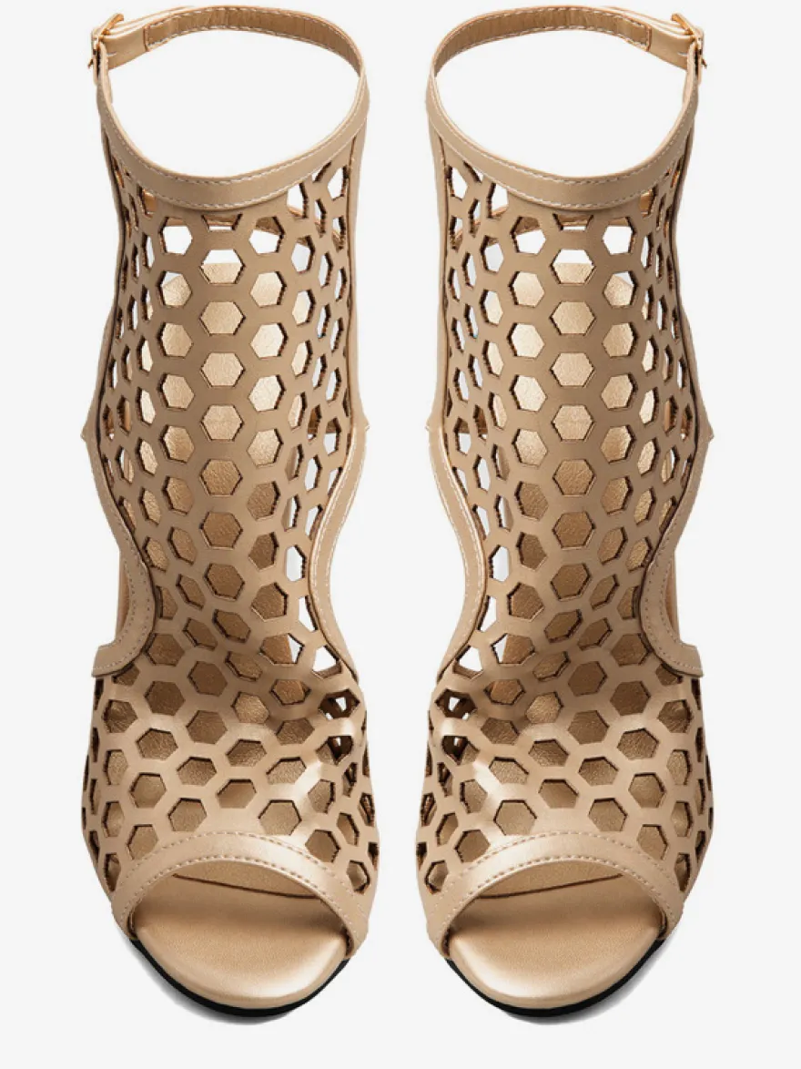 Sandales gladiateur pour femmes sandales à bout ouvert avec découpe et boucle.