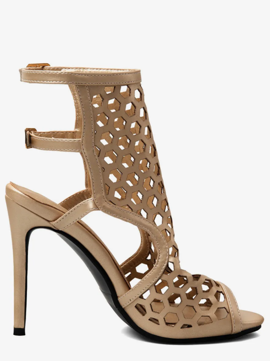 Sandales gladiateur pour femmes sandales à bout ouvert avec découpe et boucle.