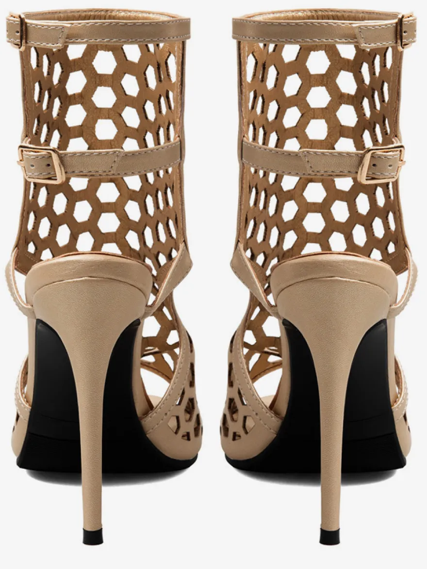 Sandales gladiateur pour femmes sandales à bout ouvert avec découpe et boucle.