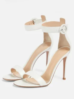 Sandales habillées noires à bout ouvert talon aiguille bride à la cheville chaussures de soirée