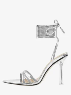 Sandales à lacets noires chaussures habillées à talons hauts bride